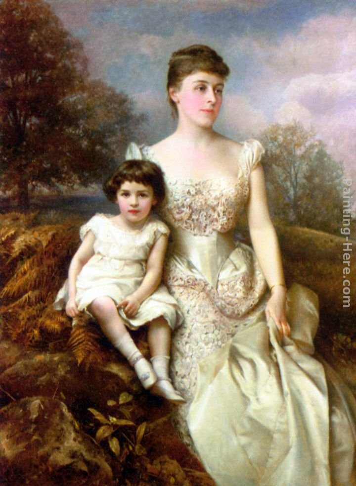 Edward Hughes Portrait of Mrs. Drury Percy Wormald and her Son